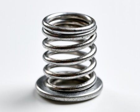 Metallic Coiled Spring Close-Up