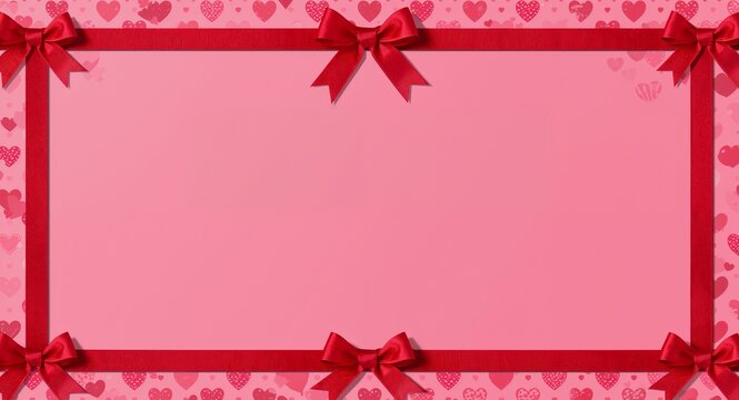 Cupid bows and heart patterns border frame with romantic copy space for Valentines Day Alternative Dates, Playful cupid bows and intricate heart patterns framing romantic space for Valentines Day