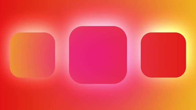 Abstract gradient background with three rounded rectangles in orange and red hues