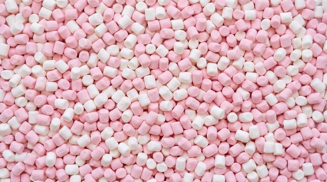 Pink and white mini marshmallow texture background