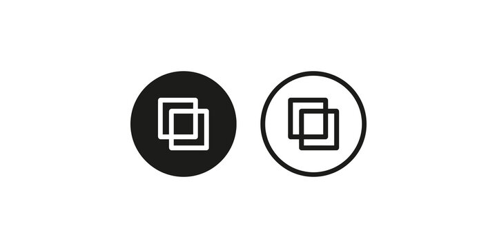 Two abstract square icons representing copy or duplicate functions on transparent background.