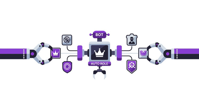 Discord Bot Auto Role Illustration for Community Management and Server Automation