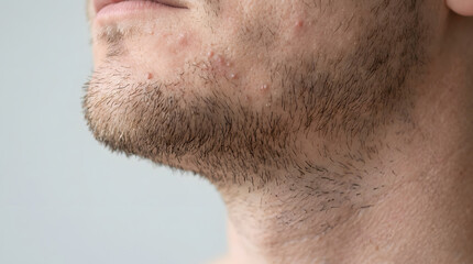 Fototapeta premium Adult Male Jawline Macro