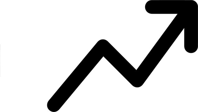 Bold Black Upward Arrow Symbol for Growth, Progress and Success