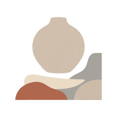 Fototapeta premium Abstract Geometric Vase and Organic Shapes