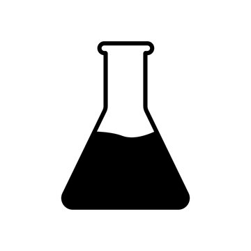 Filled Erlenmeyer Flask Icon Chemistry And Science Lab Beaker