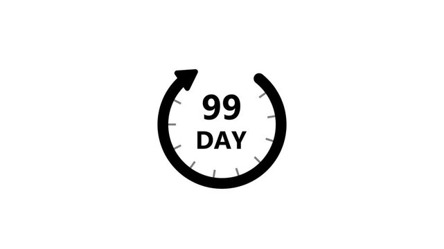Calendar icon day 99 animation Luma matte with transparent background 4K appointment