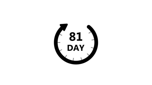 Calendar icon day 81 animation Luma matte with transparent background 4K appointment, important date, Timetable time management, organize meeting, Planning strategy Animated stock video.
