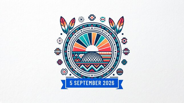 Colorful indigenous festival logo design with date