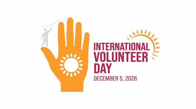 Bright hand logo for international volunteer day