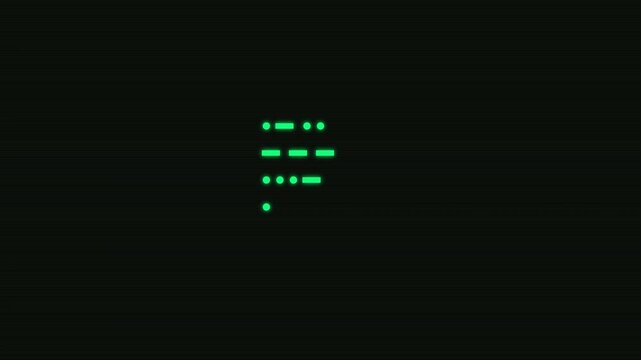 Morse Code Word Love Display with Green Digital Interface