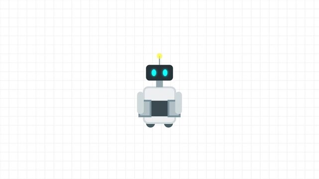 Robot with Flashing Heart Animation for Digital User Interface Design