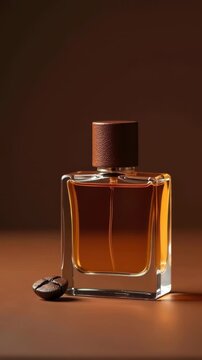A bottle of perfume sitting on a table