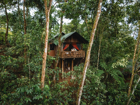 Jungle treehouse offering romantic tropical escape in costa rica