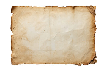 Fototapeta premium Aged parchment paper sheet with dark burned edges