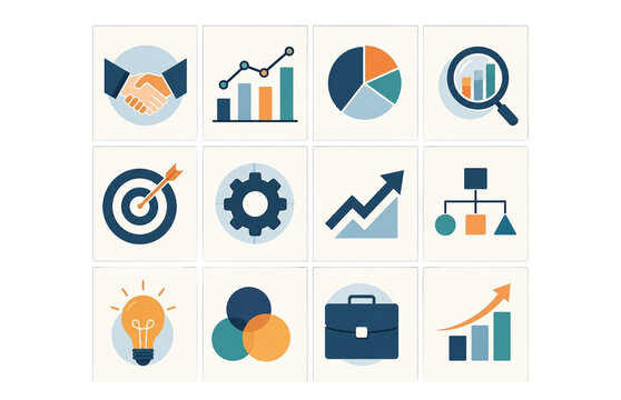 vector set icon business analyst 