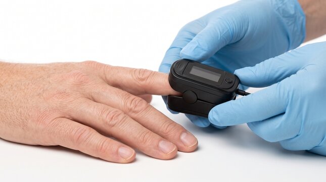 Adult Patient Undergoing Pulse Oximetry for Blood Oxygen Saturation Assessment