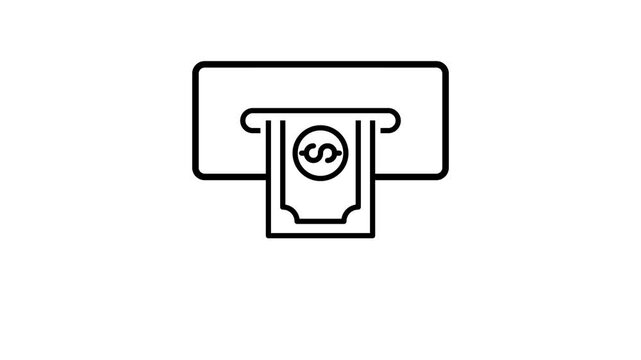 Animation cash out icon animation isolated on white background
