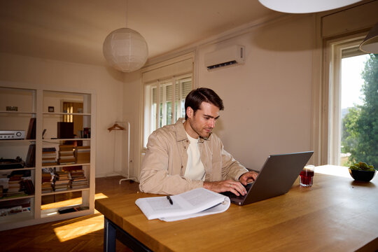 Man working remotely from home