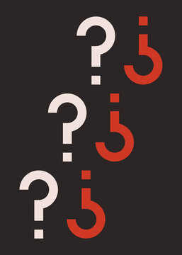 Poster with question marks concept