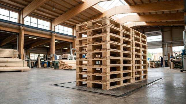 Wood pallet ai logistics network warehouse storage