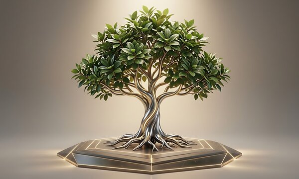 bonsai tree on white background