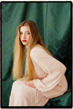 Woman posing vintage style 