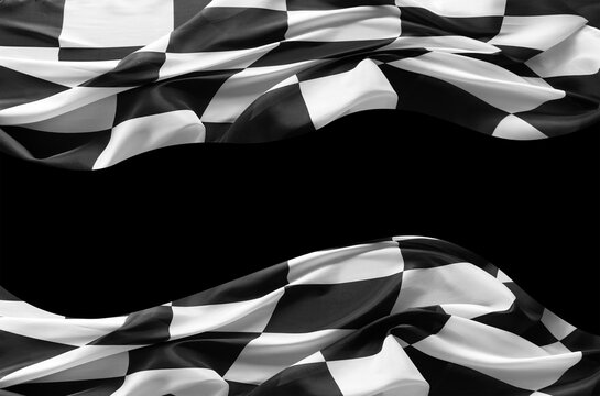 Checkered flag on black