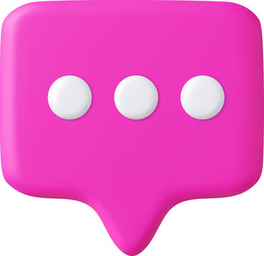 3d Blank white speech bubble pin