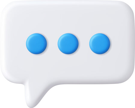 3d Blank white speech bubble pin