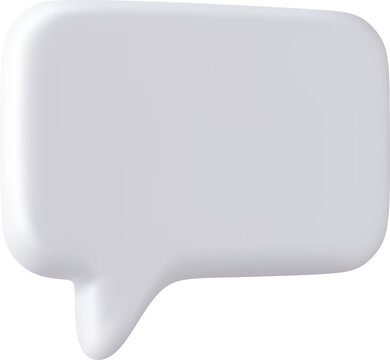 3d Blank speech bubble pin