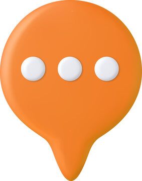 3d Blank white speech bubble pin