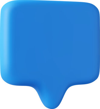 3d Blank speech bubble pin