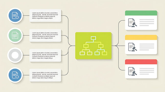Business Process Diagram With Workflow Chart Icons For Legal