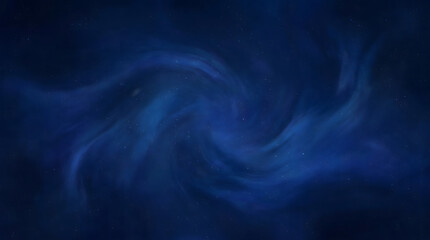 Fototapeta premium Deep blue abstract background, swirling cosmic nebula texture. Dark ethereal smoke pattern, mysterious atmospheric space backdrop for digital design.