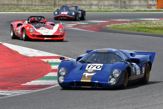 Scarperia, 5 April 2024: Lola T70 Mk 3B year 1969 in action during Mugello Classic 2024 at Mugello Circuit in Italy.