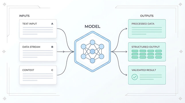 Neural Network Diagram Showing Artificial Intelligence Process Flow