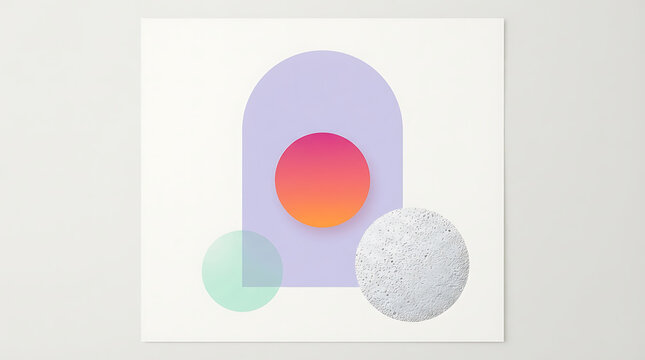 Modern Minimalist Background Featuring Abstract Shapes With Gradient