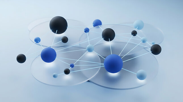 Abstract Network Connection Illustration Showing Data Nodes and