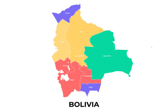 Bolivia map vector illustration political map of bolivia with provinces in different colors south american country