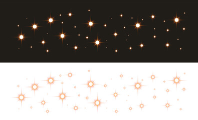 Sparkling stars golden light twinkling. Isolated Transparent PNG element. Brilliant flare glow effects. For perfect magic VFX overlays and celebratory design. Celebration © Ashira
