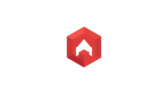 Red hexagon icon with white upward arrow.