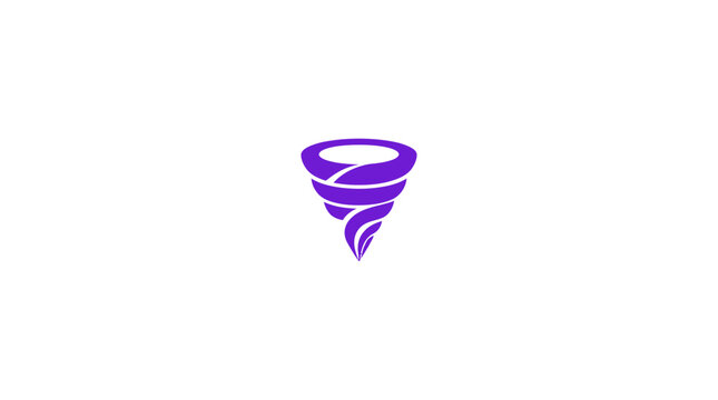 Purple spiral tornado funnel logo icon.
