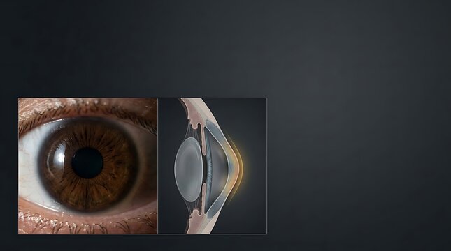 Keratoconus awareness with human eye and medical cornea diagram