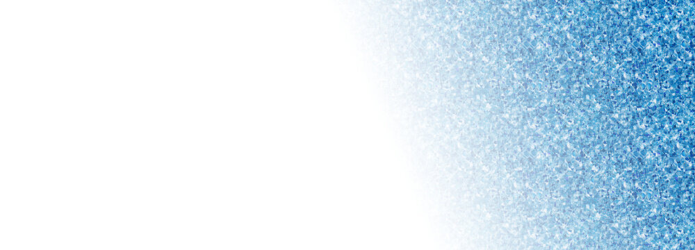 Blue glitter texture background with white gradient, shimmering light blue sparkles, festive holiday banner with copy space
