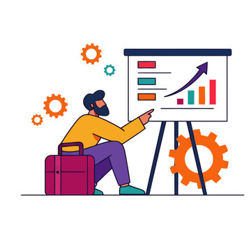 Businessman Explaining Financial Data Charts