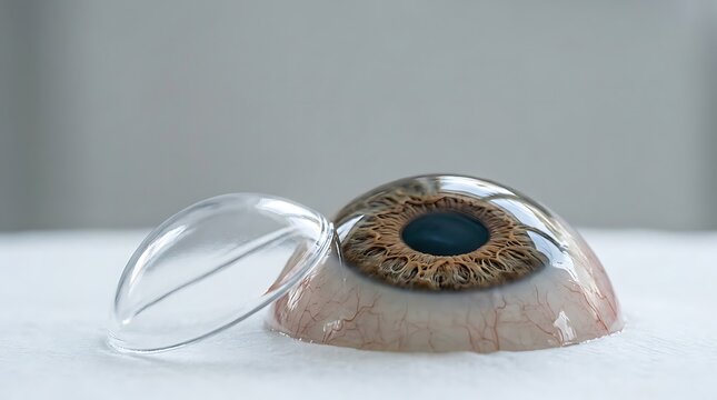 Human eye model and specialized lens for keratoconus awareness