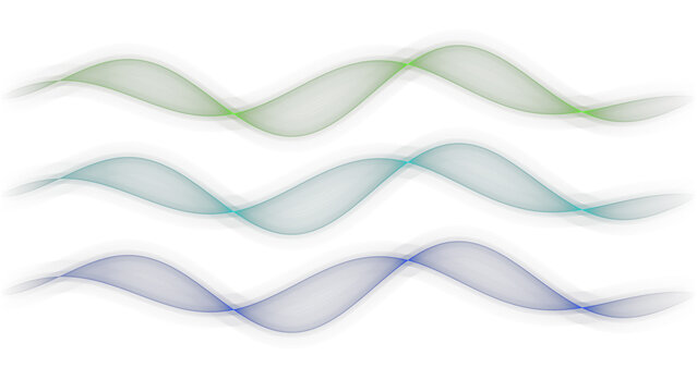 Vibrant Abstract Wave Pattern in Green, Teal & Blue on Dark Background - Dynamic Flowing Design