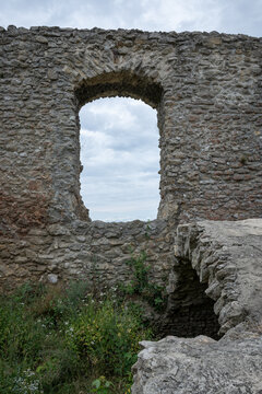 Old castle window on the castle.