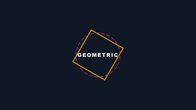 Geometric shape animation with rotating square and dashed circle motion 4k motion square
